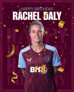 English professional football player Rachel Ann Daly was born on December 6, 1991. She plays for Aston Villa in the FA Women's Super League and for the England national team. As of 2019[3], she has alternated between playing in attack, midfield, and defense. She was a player for the Houston Dash once.