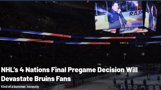 NHL’s 4 Nations Final Pregame Decision Will Devastate Bruins Fans